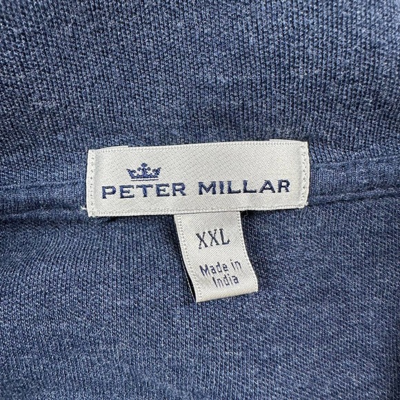 Peter Millar Quarter Zip Mens XXL Blue Crown Comfort Interlock Golf Stretch Warm - Picture 3 of 8